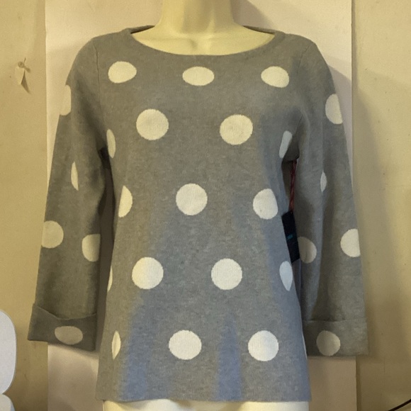 Cynthia Rowely Gray Polka Dotted Sweater. - Picture 1 of 5